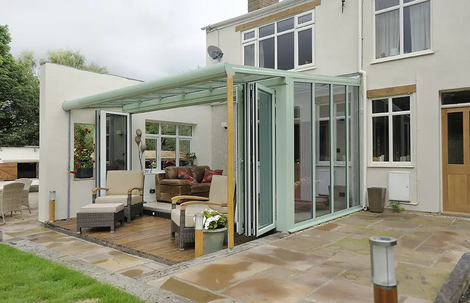 Ultraframe Veranda Sage Green - Hallmark Glazed Extensions