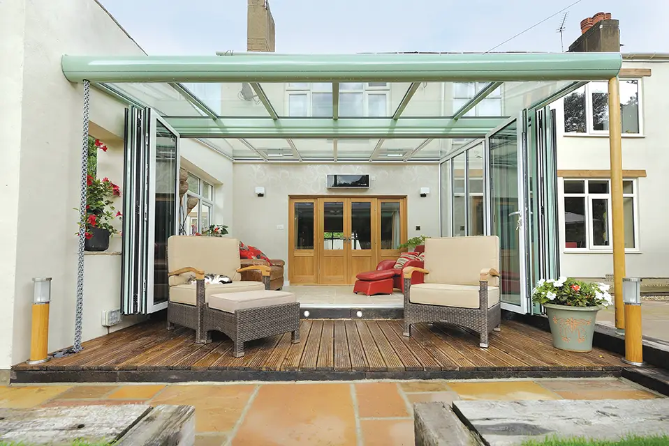 Ultraframe Veranda Sage Green - Hallmark Glazed Extensions