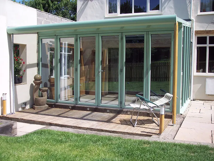 Ultraframe Veranda Sage Green - Hallmark Glazed Extensions