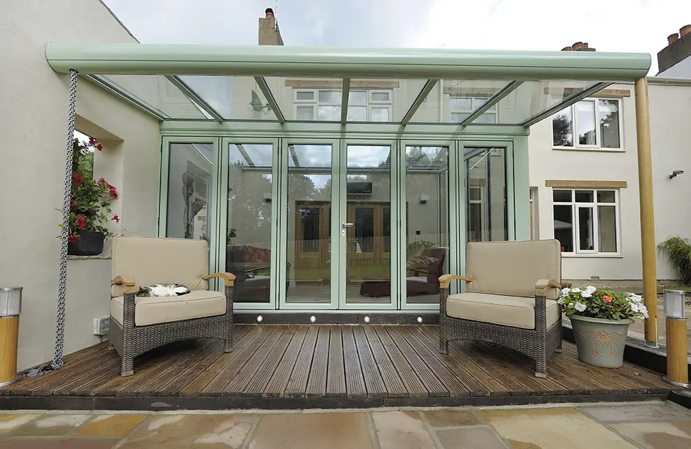 Ultraframe Veranda Sage Green - Hallmark Glazed Extensions