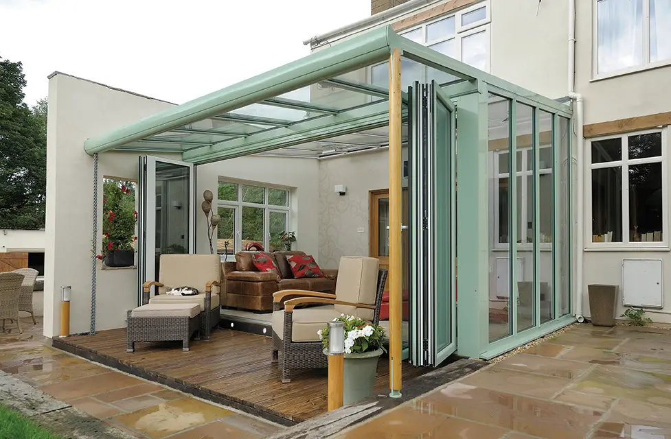 Ultraframe Veranda Sage Green - Hallmark Glazed Extensions