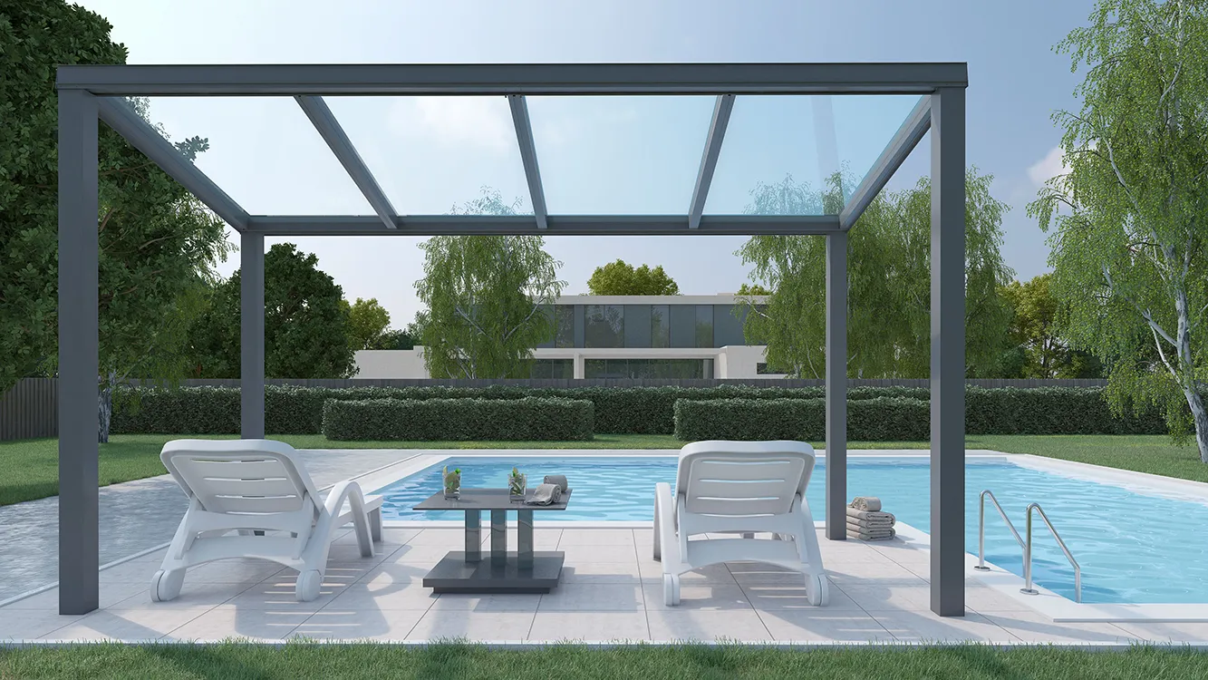 Aluminium Mono-Pitch Pool Canopy - Morvelle