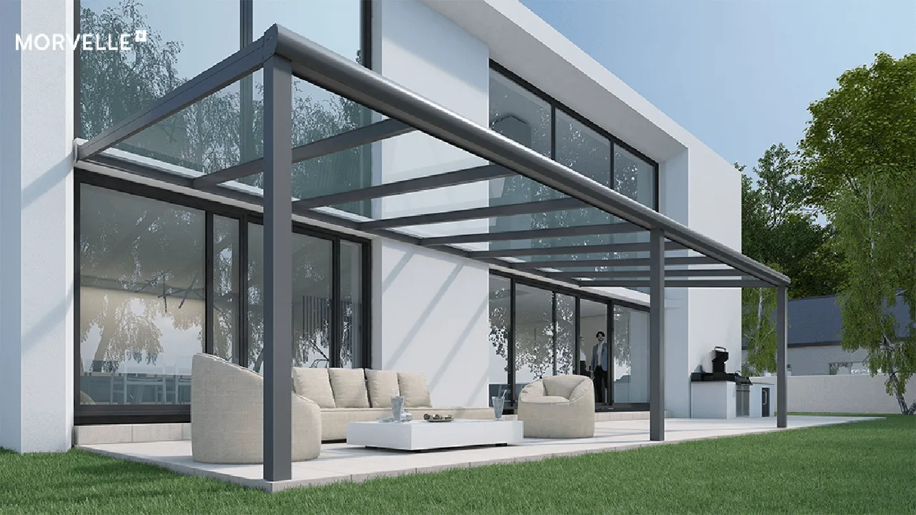 Black Modern Aluminium Verandha - Morvelle