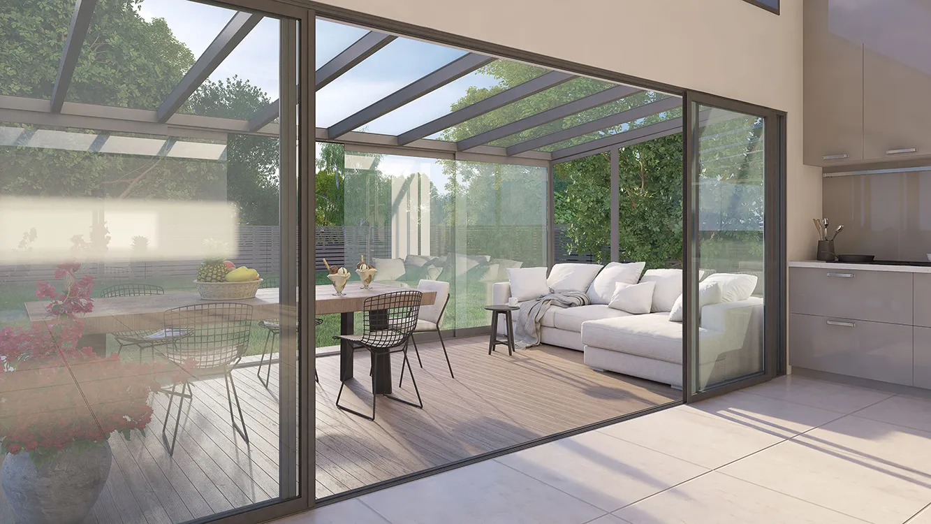 Lean-to Modern Verandha inside view - Morvelle