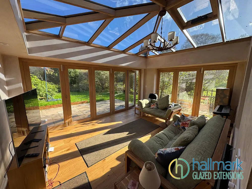 Seasoned Oak Orangery-Dual Roof Lantern-Listed Property-Hampshire