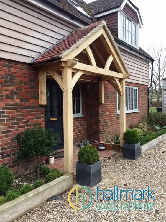 Oak Frame Tiled Roof Full Height Entrance Porch