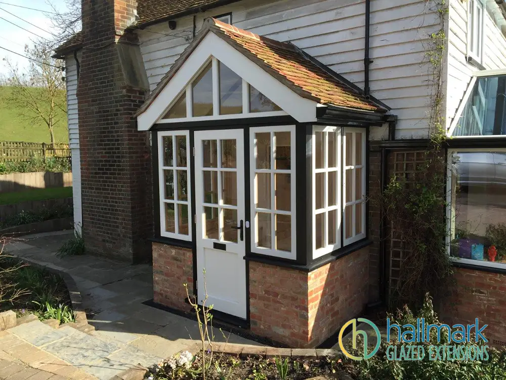 Oak Porch Painted Enclosed Front Door with Glazing