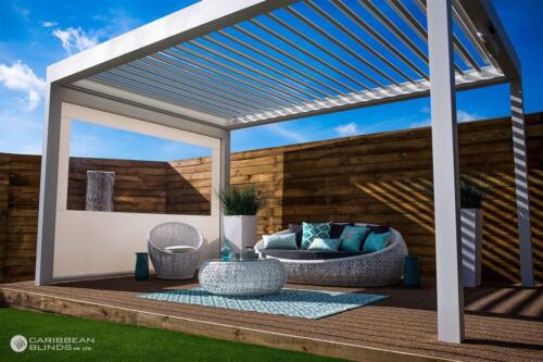 Louvered roof aluminium pergola in Hailsham