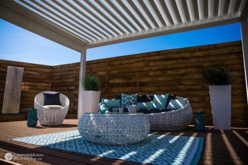 Louvered roof pergola in Eastbourne