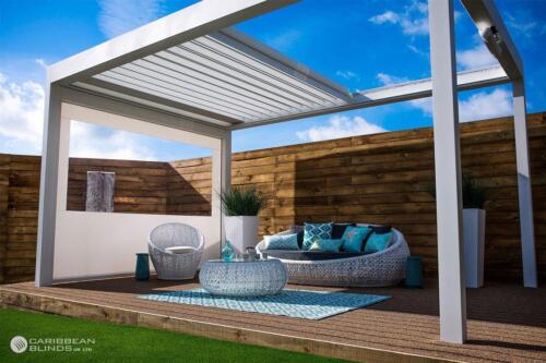 Louvred roof canopies in Hailsham